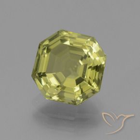 3.21 ct Yellow Apatite Stone, Natural Apatite in Asscher Cut Shape for Sale