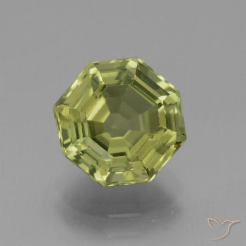 3.36ct Natural Yellow Green Apatite, Emerald Cut, VS