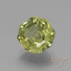 3.36 ct Yellow Apatite Stone, Natural Apatite in Asscher Cut Shape for Sale