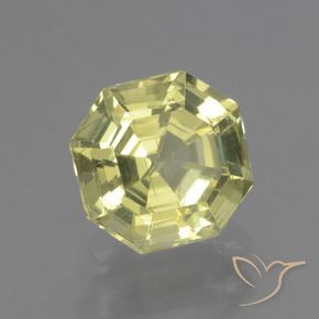 1.63 ct Yellow Apatite Stone, Natural Apatite in Asscher Cut Shape for Sale