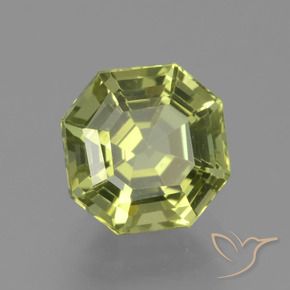 2.28 ct Yellow Apatite Stone, Natural Apatite in Asscher Cut Shape for Sale