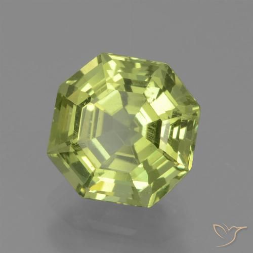 1.94 ct Yellow Apatite, 7.4 x 7.4 mm Asscher Cut From Madagascar, Photo A