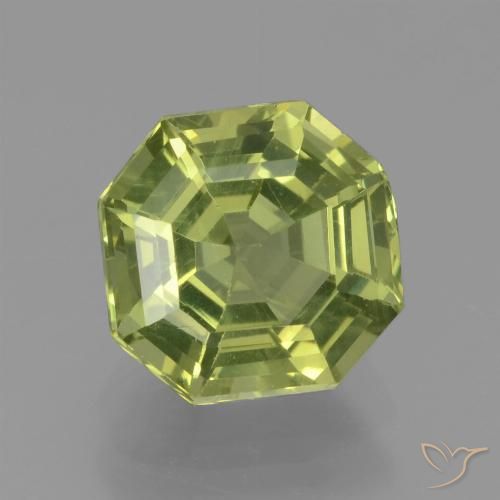 7.8 x 7.7mm Asscher Cut Yellow Apatite from Madagascar, Weight of 2.23ct, Natural untreated Gemstone in VS Clarity, 1pc Apatite - Color: Lemon Yellow, Mohs Hardness of 5 - 5, Photo A
