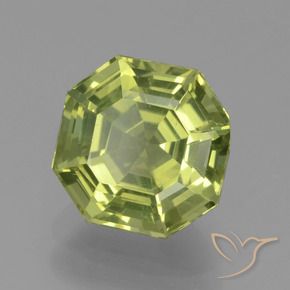 2.23 ct Yellow Apatite Stone, Natural Apatite in Asscher Cut Shape for Sale