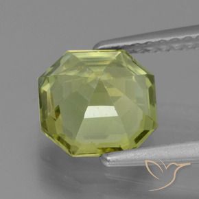 Apatite Gemstone in 7.5 x 7.3 mm Size for Sale, Apatite Stone in Yellow Green Color