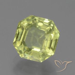 2.24 ct Yellow Apatite Stone, Natural Apatite in Asscher Cut Shape for Sale