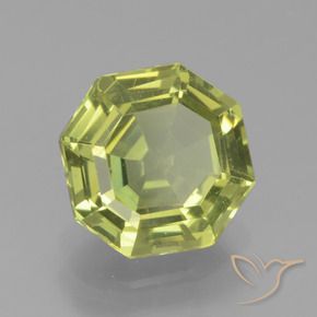 2.02 ct Yellow Apatite Stone, Natural Apatite in Asscher Cut Shape for Sale