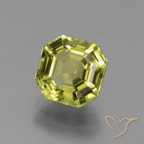 3.03 ct Yellow Apatite Stone, Natural Apatite in Asscher Cut Shape for Sale