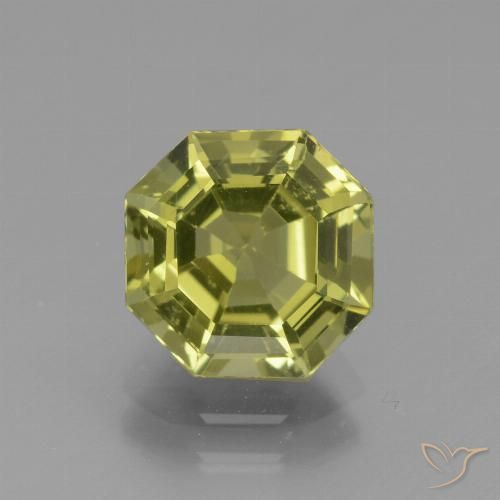 8.8 x 8.8mm Asscher Cut Yellow Apatite from Madagascar, Weight of 3ct, Natural untreated Gemstone in VS Clarity, 1pc Apatite - Color: Green Yellow, Mohs Hardness of 5 - 5, Photo A