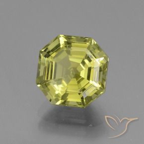 3.30 ct Yellow Apatite Stone, Natural Apatite in Asscher Cut Shape for Sale