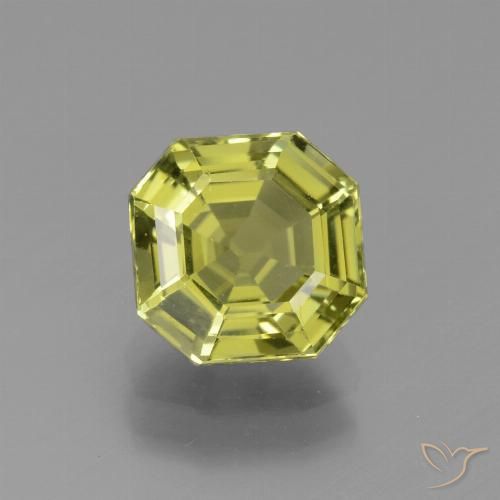 2.68ct Natural Green Yellow Apatite, Emerald Cut, VVS-VS