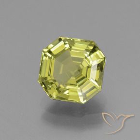 2.68 ct Yellow Apatite Stone, Natural Apatite in Asscher Cut Shape for Sale