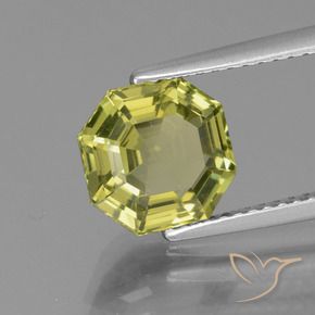 2.81 ct Yellow Apatite Stone, Natural Apatite in Asscher Cut Shape for Sale