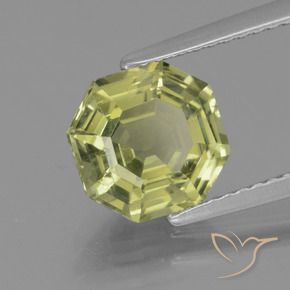 2.47 ct Yellow Apatite Stone, Natural Apatite in Asscher Cut Shape for Sale