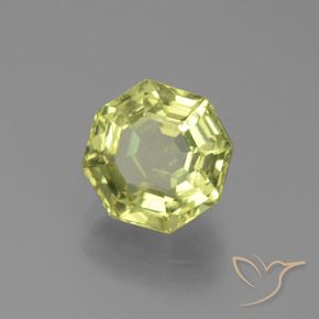 2.81 ct Yellow Apatite Stone, Natural Apatite in Asscher Cut Shape for Sale