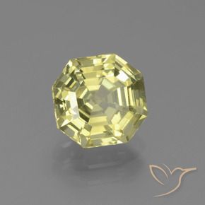 2.43 ct Yellow Apatite Stone, Natural Apatite in Asscher Cut Shape for Sale