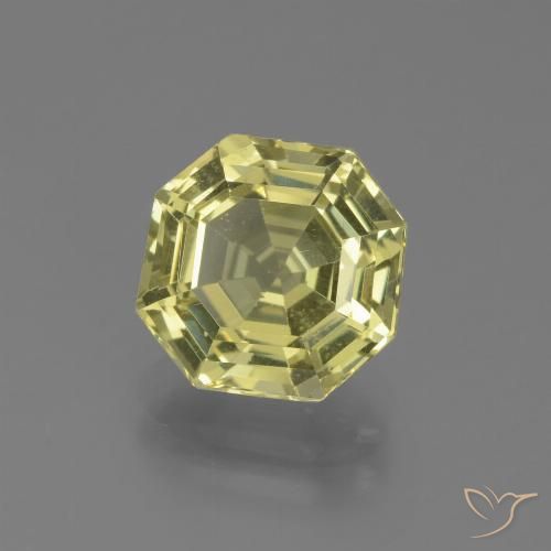 2.85 ct Yellow Apatite, 8.5 x 8.4 mm Asscher Cut From Madagascar, Photo A