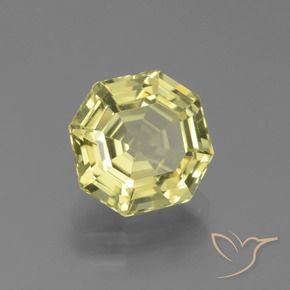 2.85 ct Yellow Apatite Stone, Natural Apatite in Asscher Cut Shape for Sale