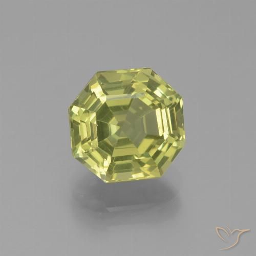 2.54ct Natural Green Yellow Apatite, Emerald Cut, VS
