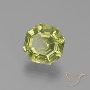 2.54 ct Yellow Apatite Stone, Natural Apatite in Asscher Cut Shape for Sale