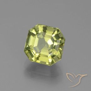 2.66 ct Green Apatite Stone, Natural Apatite in Asscher Cut Shape for Sale