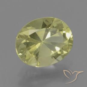 2.08 ct Yellow Apatite Stone, Natural Apatite in Oval Facet Shape for Sale