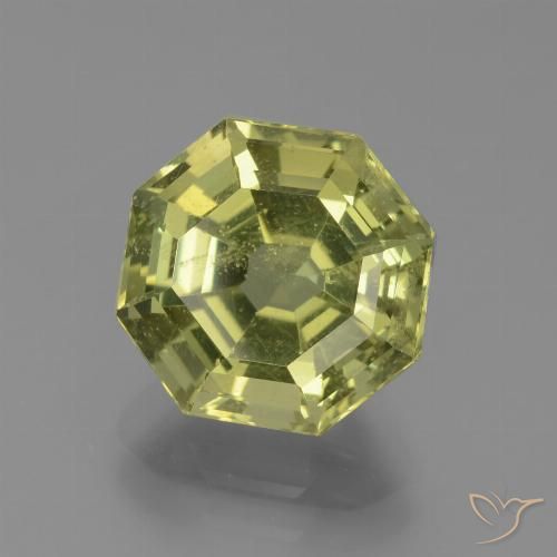 9.8 x 9.6mm Asscher Cut Yellow Apatite from Madagascar, Weight of 4.29ct, Natural untreated Gemstone in VS Clarity, 1pc Apatite - Color: Medium Yellow, Mohs Hardness of 5 - 5, Photo A
