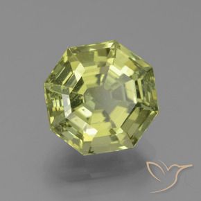4.29 ct Yellow Apatite Stone, Natural Apatite in Asscher Cut Shape for Sale