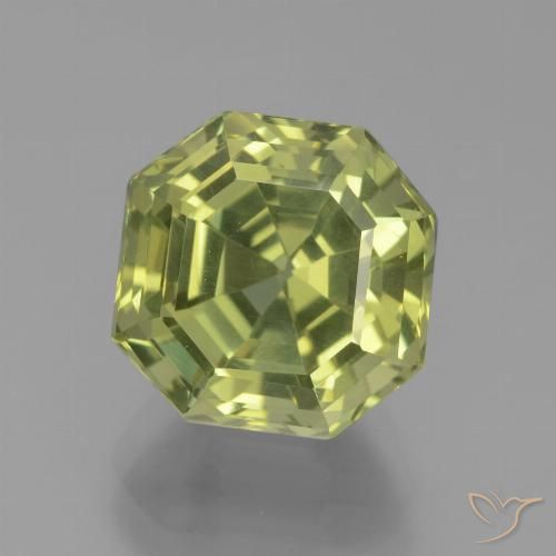 9.9 x 9.8mm Octagon / Emerald Cut Green Apatite from Madagascar, Weight of 5.75ct, Natural untreated Gemstone in VVS-VS Clarity, 1pc Asscher Cut Apatite - Color: Light Forest Green, Mohs Hardness of 5 - 5, Photo A