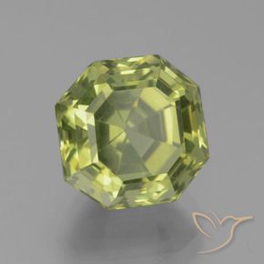 5.75 ct Green Apatite Stone, Natural Apatite in Asscher Cut Shape for Sale