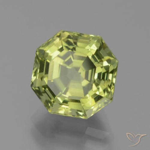 5.10 ct Green Apatite Stone, Natural Apatite in Asscher Cut Shape for Sale