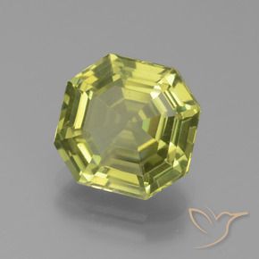 3.95 ct Green Apatite Stone, Natural Apatite in Asscher Cut Shape for Sale