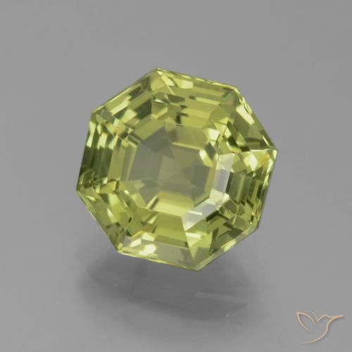 4.05 ct Green Apatite Stone, Natural Apatite in Asscher Cut Shape for Sale