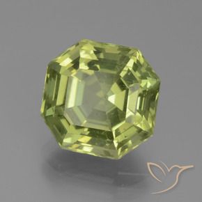 4.78 ct Green Apatite Stone, Natural Apatite in Asscher Cut Shape for Sale
