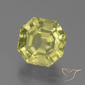 4.94 ct Yellow Apatite Stone, Natural Apatite in Asscher Cut Shape for Sale