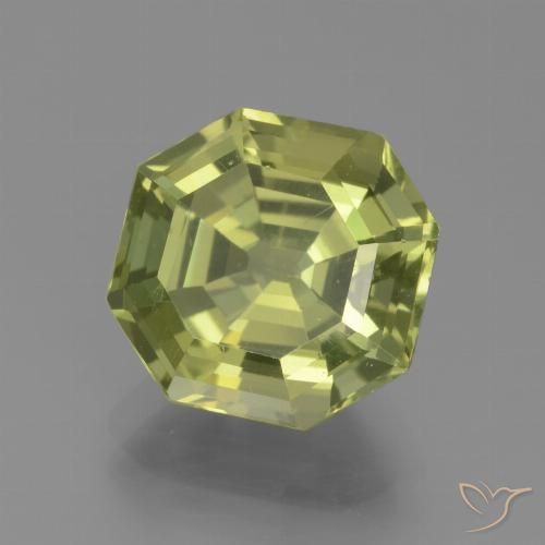 4.58ct Natural Yellow Green Apatite, Emerald Cut, VS