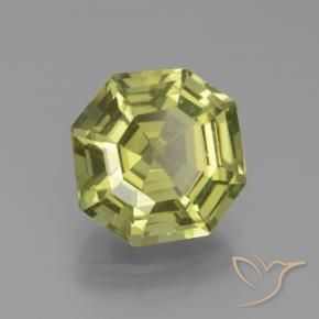 3.85 ct Yellow Apatite Stone, Natural Apatite in Asscher Cut Shape for Sale