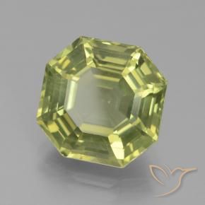 6.27 ct Green Apatite Stone, Natural Apatite in Asscher Cut Shape for Sale