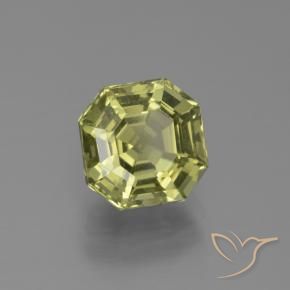 2.47 ct Yellow Apatite Stone, Natural Apatite in Asscher Cut Shape for Sale