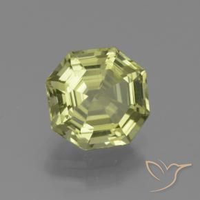 2.27 ct Yellow Apatite Stone, Natural Apatite in Asscher Cut Shape for Sale