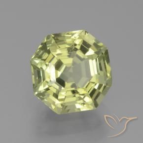 2.66 ct Yellow Apatite Stone, Natural Apatite in Asscher Cut Shape for Sale