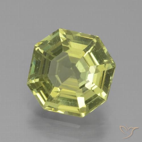2.13ct Natural Green Yellow Apatite, Emerald Cut, VS