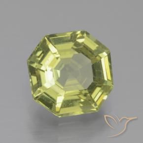 2.13 ct Yellow Apatite Stone, Natural Apatite in Asscher Cut Shape for Sale