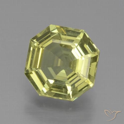 2.15ct Octagon / Emerald Cut Medium Yellow Apatite from Madagascar, Dimension 7.9 x 7.8mm, Natural untreated Gemstone, VS Clarity, 1pc Asscher Cut Apatite, Mohs Hardness of 5 - 5, Photo A