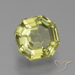 2.15 ct Yellow Apatite Stone, Natural Apatite in Asscher Cut Shape for Sale