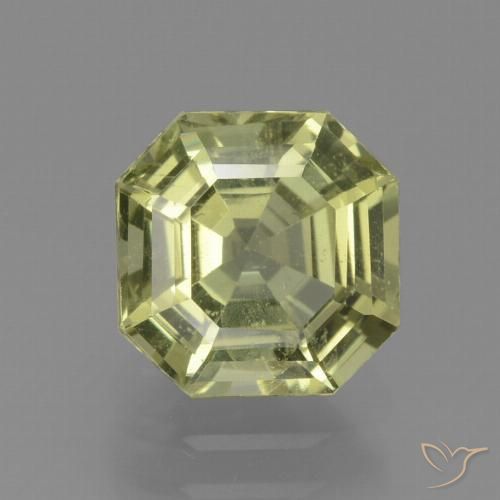 2.23 ct Yellow Apatite Gemstone, Apatite Gem in Asscher Cut Shape for Sale.