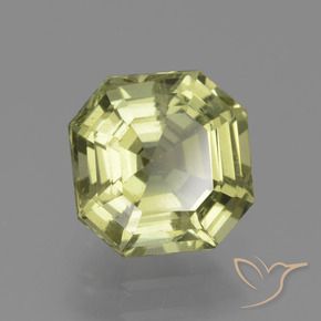 2.23 ct Yellow Apatite Stone, Natural Apatite in Asscher Cut Shape for Sale
