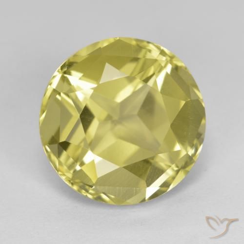 6.71 ct Yellow Apatite Stone, Natural Apatite in Round Facet Shape for Sale