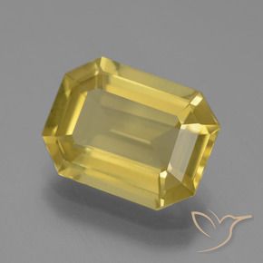 4.84 ct Yellow Apatite Stone, Natural Apatite in Octagon Step Cut Shape for Sale