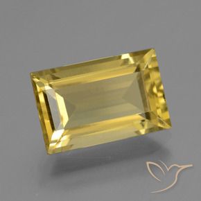 4.58 ct Yellow Apatite Stone, Natural Apatite in Baguette Facet Shape for Sale